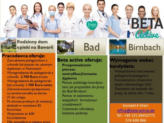 Rodzinny Dom Opieki na Bawarii szuka pielęgniarki